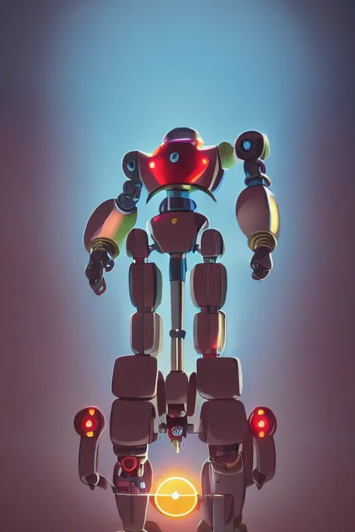 Image similar to metabots medabots medarotto medarot robot minimalist comics, behance hd by jesper ejsing, by rhads, makoto shinkai and lois van baarle, ilya kuvshinov, rossdraws global illumination ray tracing hdr radiating a glowing aura