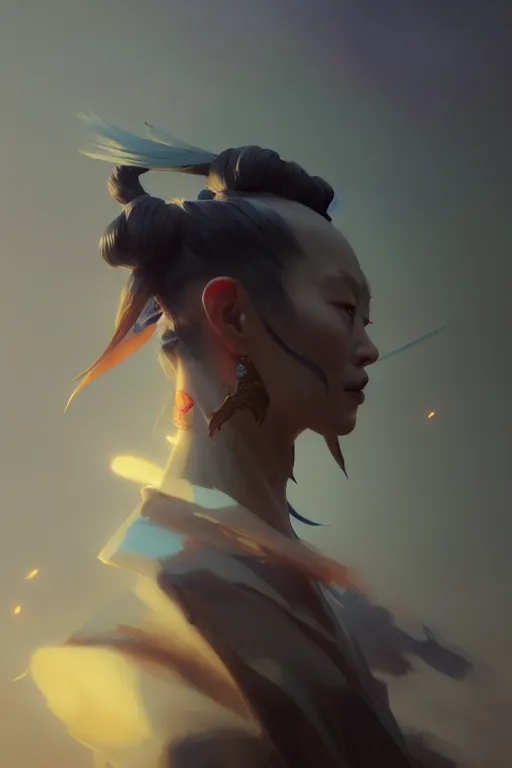 Prompt: genshin impact, sharp bone structure, extremely detailed digital painting, in the style of fenghua zhong and ruan jia and jeremy lipking and peter mohrbacher, mystical colors, rim light, beautiful lighting, 8 k, stunning scene, raytracing, octane, trending on artstation