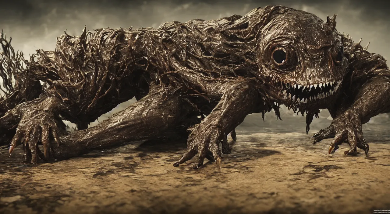 Prompt: The ghastly creature waited patiently for its prey. Cinematic, Award winning, ultra high resolution, intricate details, rendered with unreal engine, UHD 8K