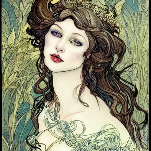 Prompt: beautiful woman by rebecca guay