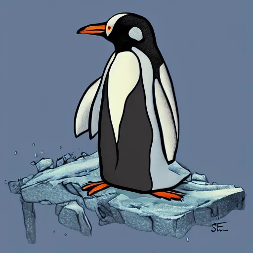 Image similar to oppressive penguin artistic illustration, concept art by stephanie priscilla