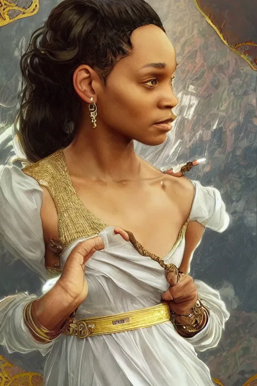 Image similar to beautiful cottagecore will smith slapping chris brown at the oscars. intricate, elegant. highly detailed, digital painting, artstation, concept art, smooth, sharp, focus, illustration. . art by artgerm and greg rutkowski and alphonse mucha