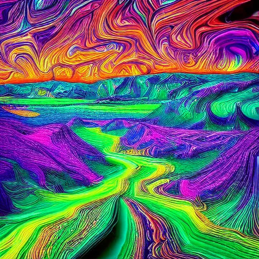 Prompt: trippy landscape