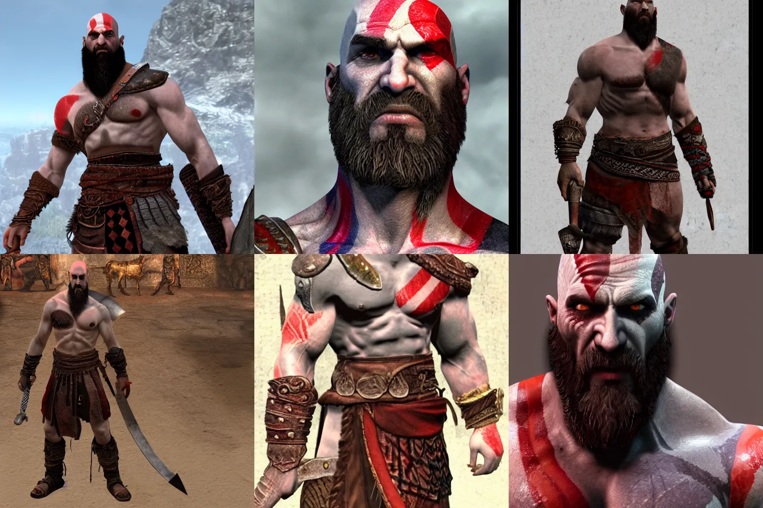 Prompt: Normal map for Kratos from God of War