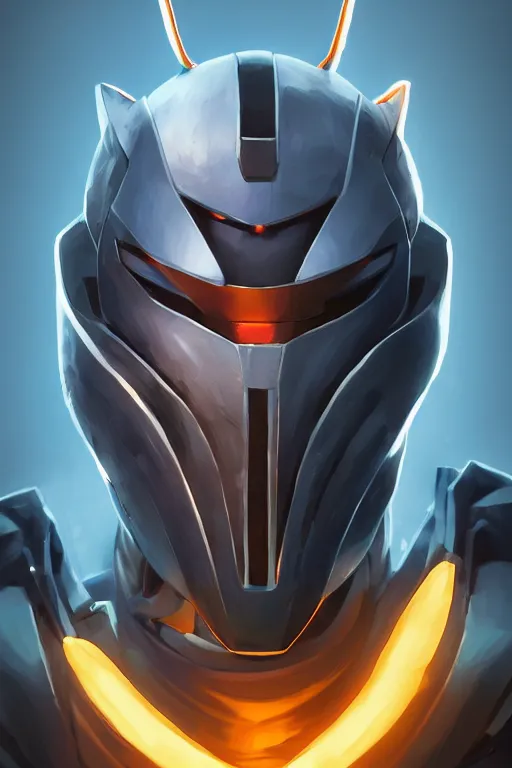 Image similar to epic mask helmet robot ninja portrait stylized as fornite style game design fanart by concept artist gervasio canda, behance hd by jesper ejsing, by rhads, makoto shinkai and lois van baarle, ilya kuvshinov, rossdraws global illumination radiating a glowing aura global illumination ray tracing hdr render in unreal engine 5