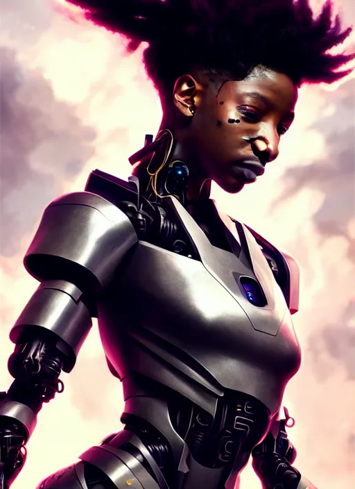 Image similar to willow smith as a weaponized cyborg, cyberpunk, intricate wirings, highly detailed, sci - fi, octane render, 8 k, sharp focus, smooth, beautiful and graceful, art by artgerm, greg rutkowski, tian zi, soey milk,