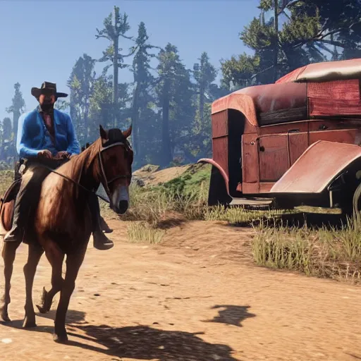 Prompt: GTA 5 in Red dead redemption 2