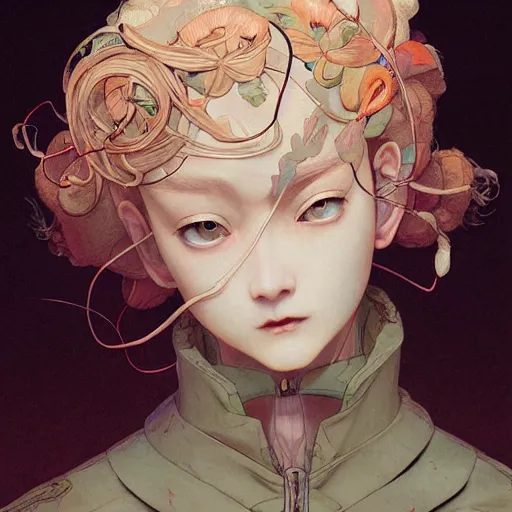 Prompt: prompt : renaissance portrait soft light painted by james jean and katsuhiro otomo and erik jones, inspired by evangeleon anime, smooth face feature, intricate oil painting, high detail illustration, sharp high detail, manga and anime 1 9 9 0