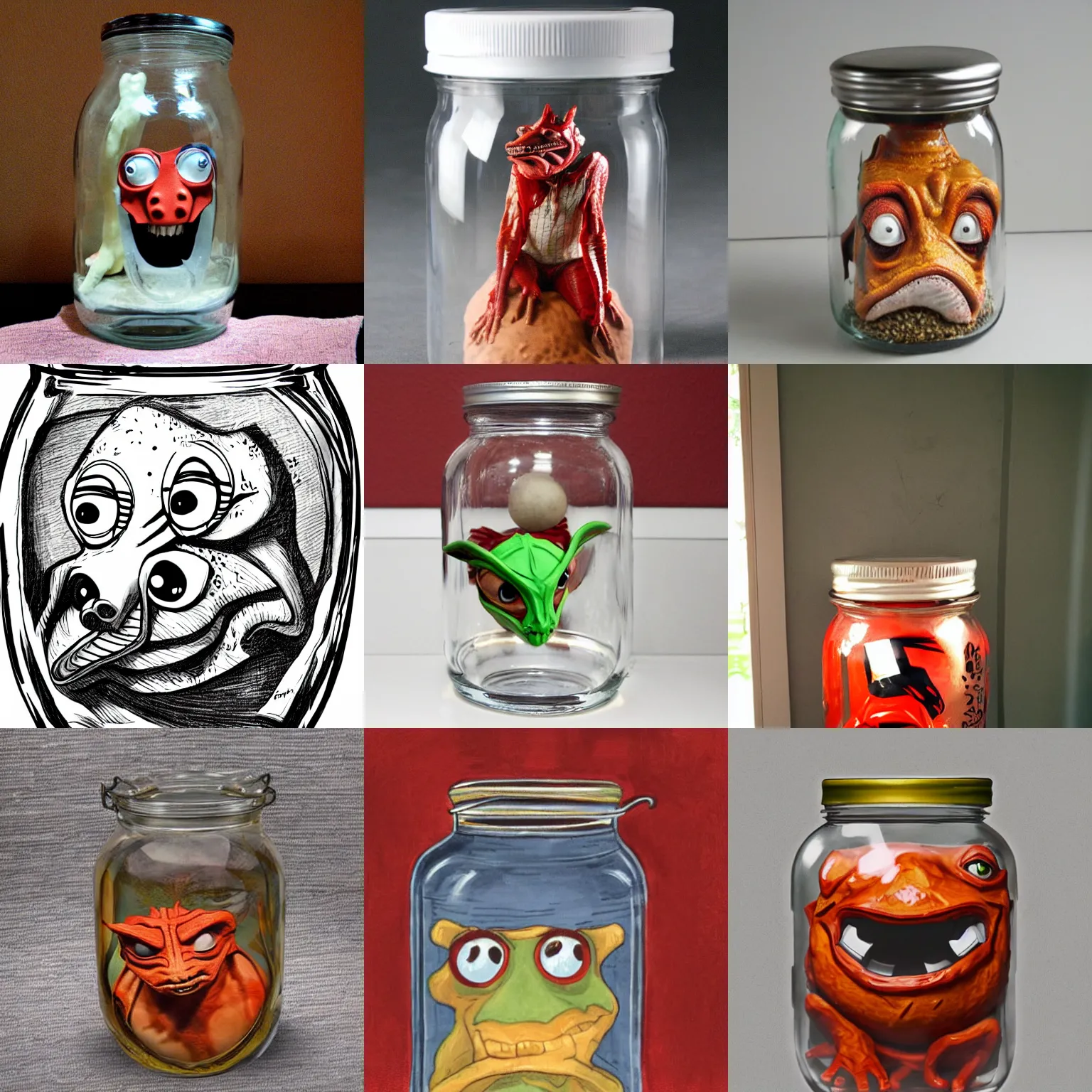 Image similar to Jar-jar in a jar