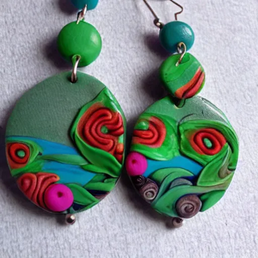 Prompt: polymer clay earrings