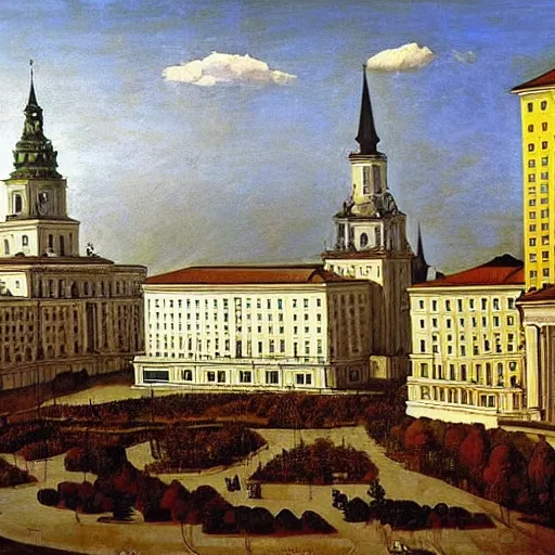 Prompt: Minsk city painted by Caravaggio, sunny day, very detailed