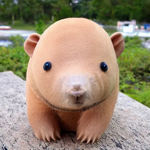 Prompt: capybara plushy and capybara bobble head