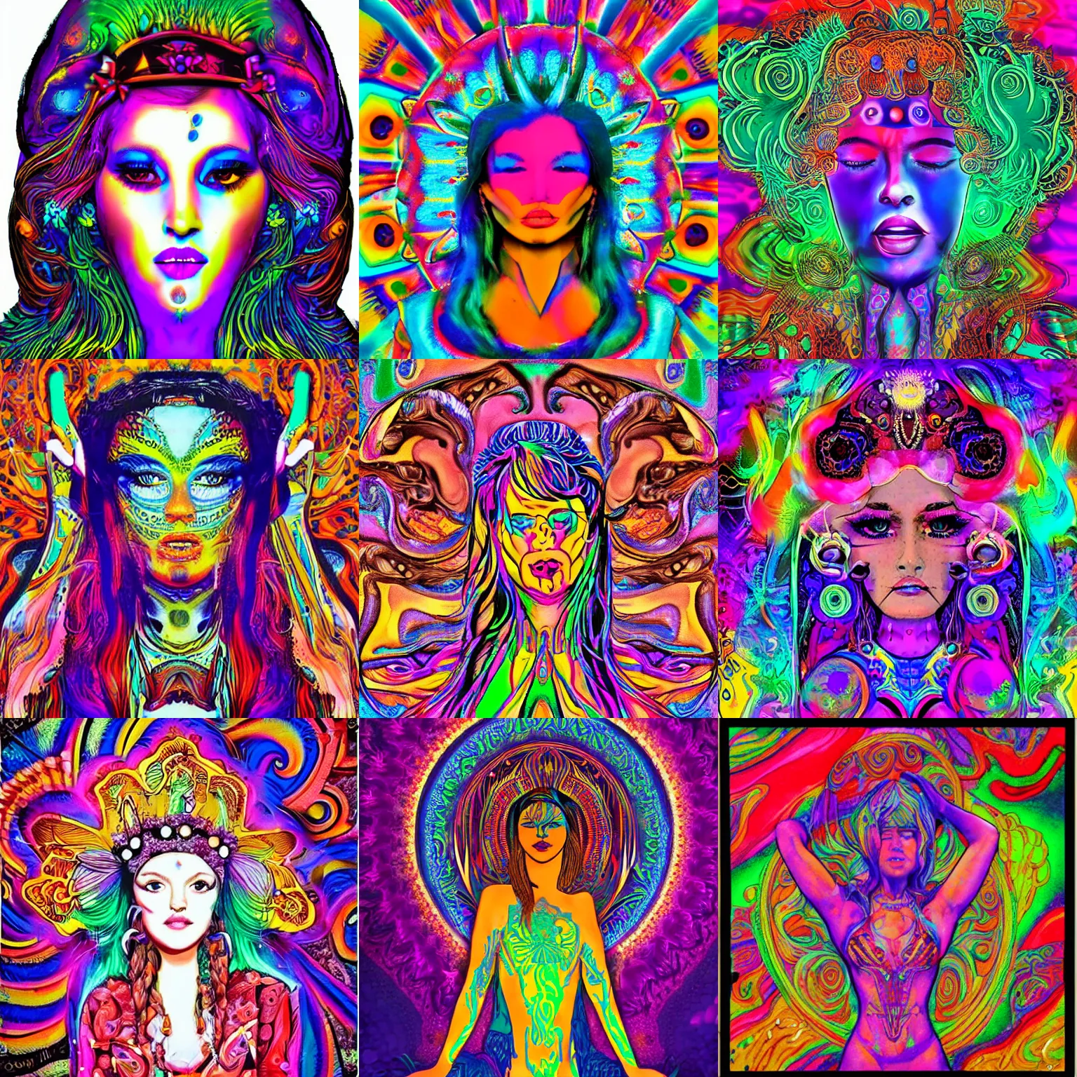 Prompt: psychedelic goddess