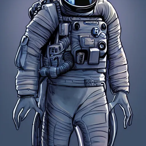 Image similar to concept art, comic book illustration, human character, space opera, astronaut, trending on artstation