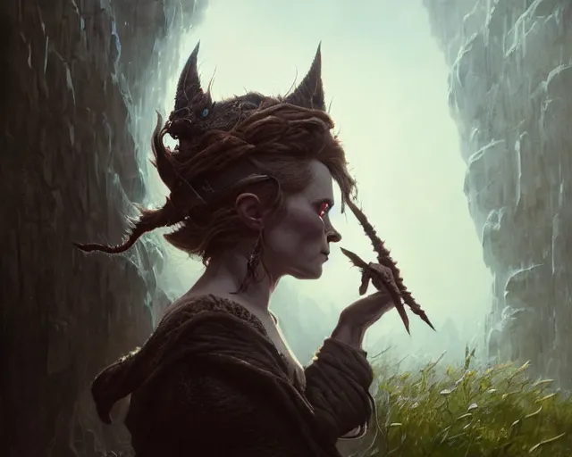 Prompt: highly detailed portrait of helena bonham carter as a fantasy goblin, in skyrim, stephen bliss, unreal engine, fantasy art by greg rutkowski, loish, rhads, ferdinand knab, makoto shinkai and lois van baarle, ilya kuvshinov, rossdraws, tom bagshaw, global illumination, radiant light, detailed and intricate environment