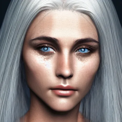 Image similar to Inquisition of most beautiful face young silver haired woman, extremely detailed faces, photorealistic, cinematic