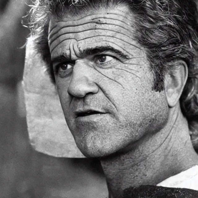 Image similar to mel gibson in a potato costume