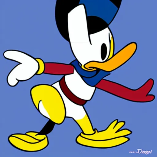 Prompt: donald duck animated by ralph bassi