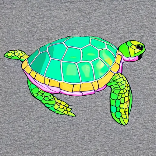 Image similar to vapor wave turtle