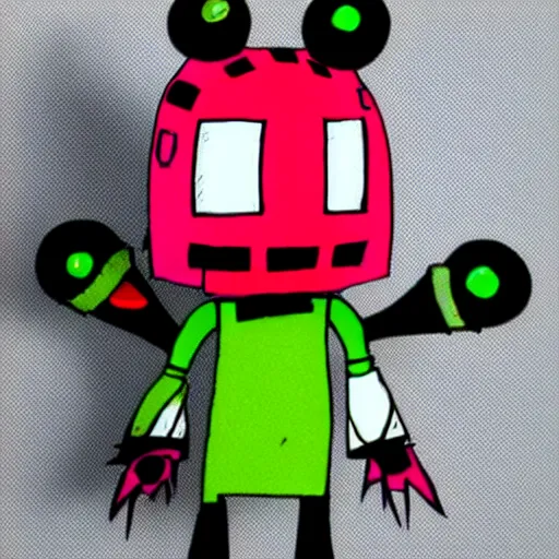 Prompt: invader zim toy design