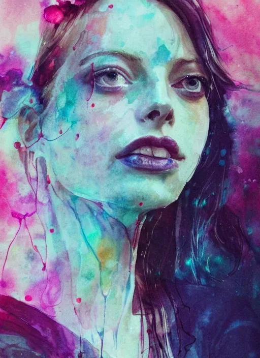 Image similar to gillian jacobs by agnes cecile pastel light colours ink drips autumn lights