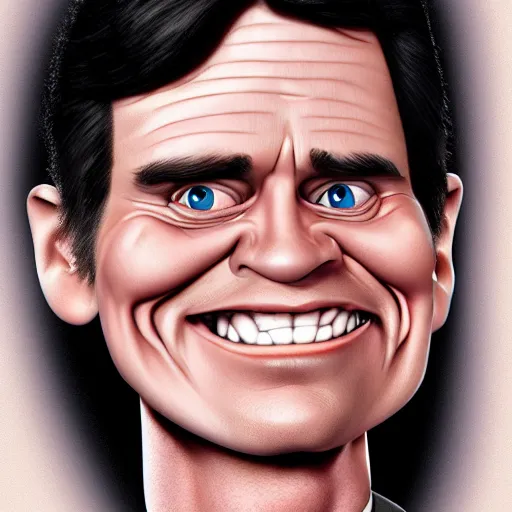 Prompt: caricature of young jim carrey, hd, detailed, 4 k, award winning