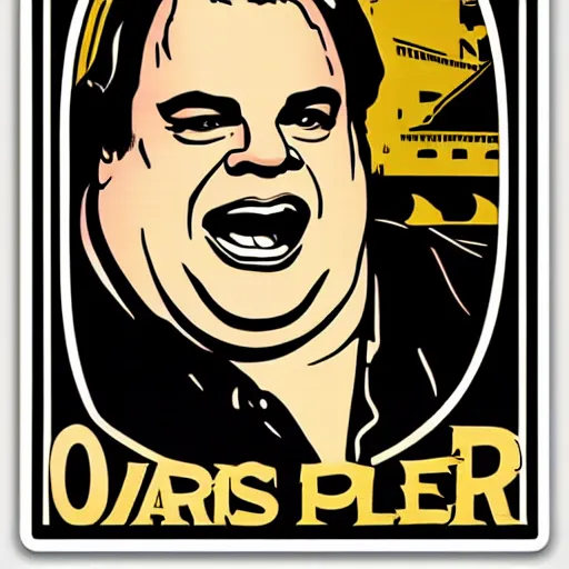 Image similar to chris - farley by shepard fairey, sticker - svg