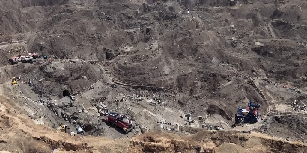 Prompt: mining tailing as coliseum in the city of chuquicamata