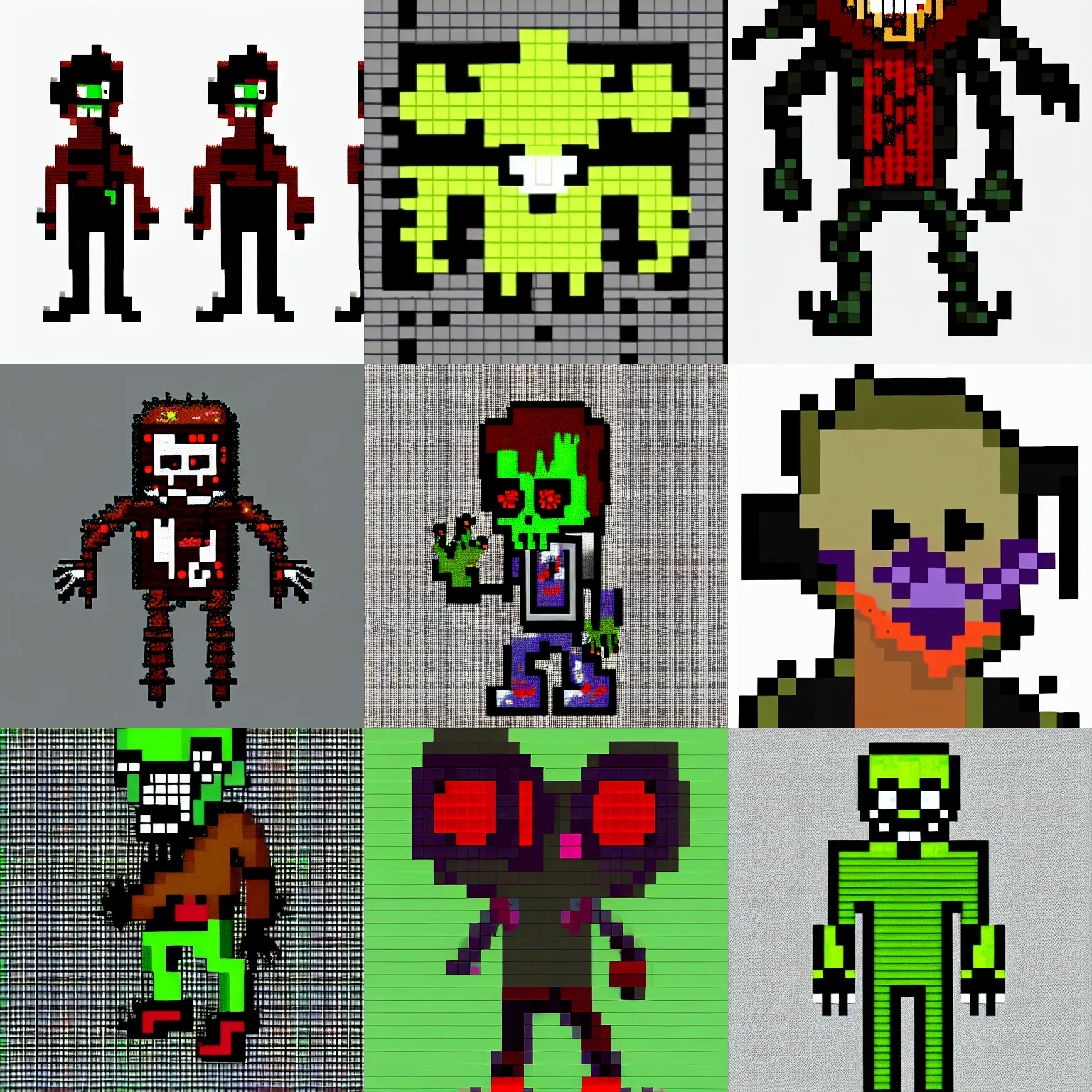 Prompt: a zombie, ultra detailed, pixel art, full body, horror style, monster sprite, gothic, high resolution, 1 6 bits, white background