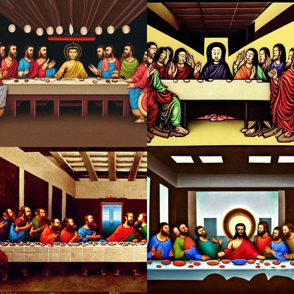 Prompt: the last supper but Budda instead of Jesus