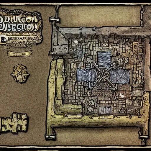 Image similar to D&D dungeon map for a castle, clean, detailed, artistic, very clean lineart, colored, desaturated