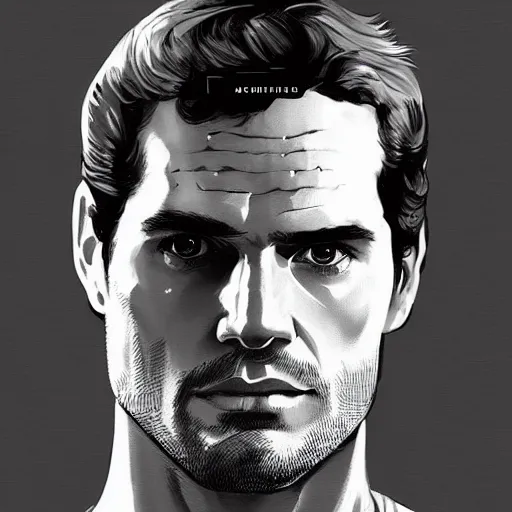 Image similar to “Portrait of Henry Cavill by Greg Rutkowski, he is about 20 years old, norwegian, short blond hair, young, manly, attractive, strong, older brother vibes, he is wearing futuristic military fatigues, highly detailed portrait, scifi, digital painting, artstation, concept art, smooth, sharp foccus ilustration, Artstation HQ”