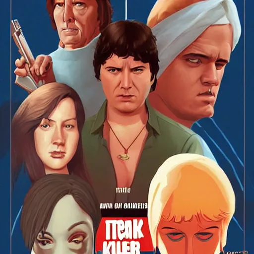 Image similar to attack of the killer melons, poster movie, by phil noto