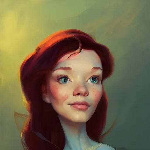 Prompt: Disney's Ariel portrait, artwork by Sergey Kolesov, arstation,