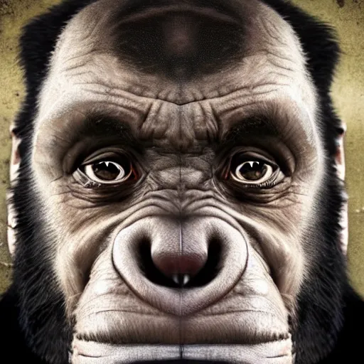 Prompt: Joe Rogan as a photorealistic ape