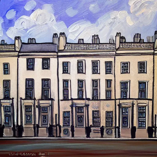 Prompt: A painting of ten downing street 2000, 4k Ultra HD