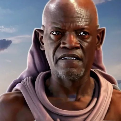 Prompt: rey and mace windu combined into a single person, detailed, 4 k, realistic, accurate