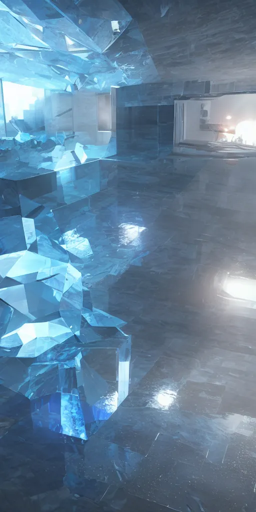 Image similar to sapphire crystal, beeple, octane render, unreal engine