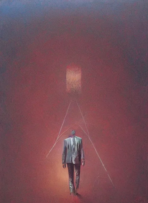 Image similar to A painting of Elon Musk in style of Beksinski. Very detailed