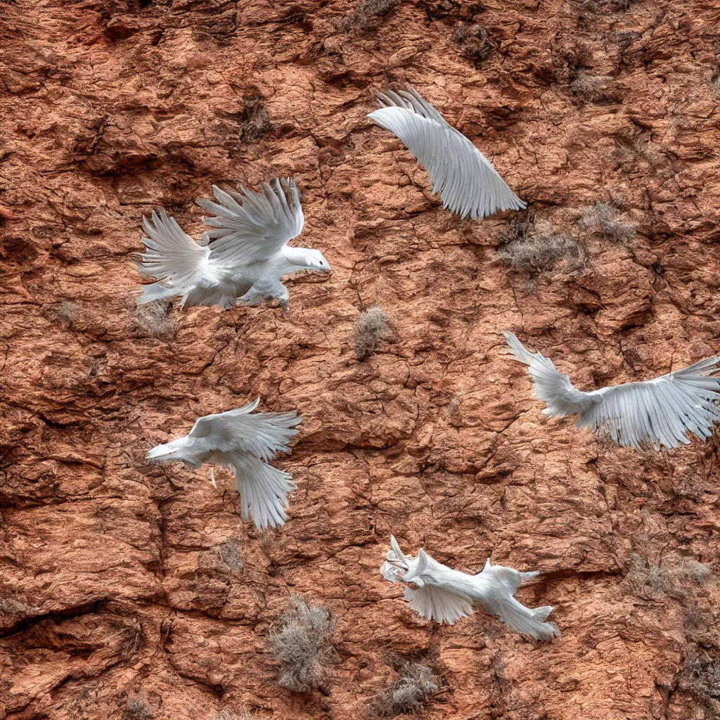 Image similar to feathered flying snake flying through a shot canyon, Utah, light rays, ambient occlusion