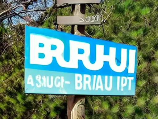 Image similar to a sign that says “BRUH”