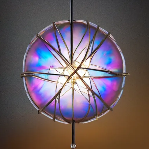 Image similar to gloss metal brightning iridescent lighting sphere