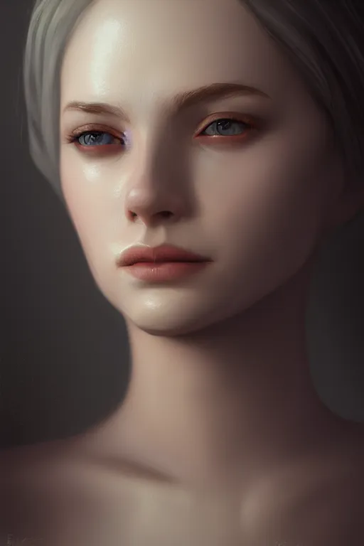 Image similar to A portrait of a woman, illustration, soft lighting, soft details, dark mood, painting oil on canvas by Eric-Anthony Johnson octane render trending on artstation d&d characters, 4k, 8k, HD