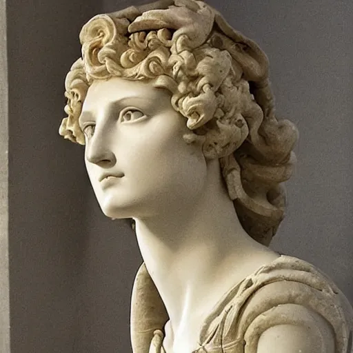 Prompt: extremely beautiful Helen of troy by Michelangelo