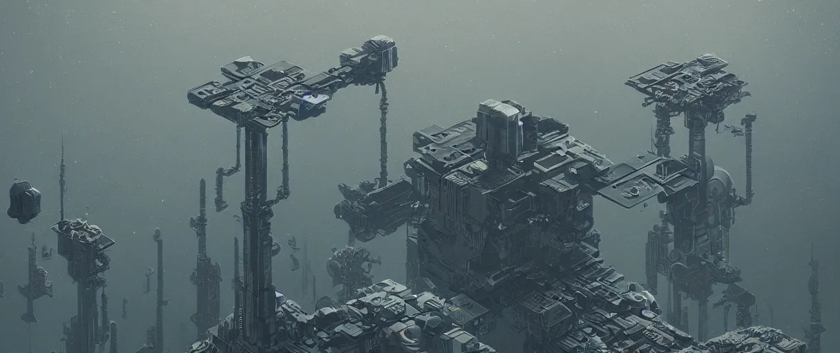 Image similar to illustration, a single scouting spaceship, deep space exploration, the expanse tv series, industrial design, space travel, intergalactic, cinematic lighting, 4k, greebles, widescreen, wide angle, beksinski, sharp and blocky shapes, simon stalenhag palette