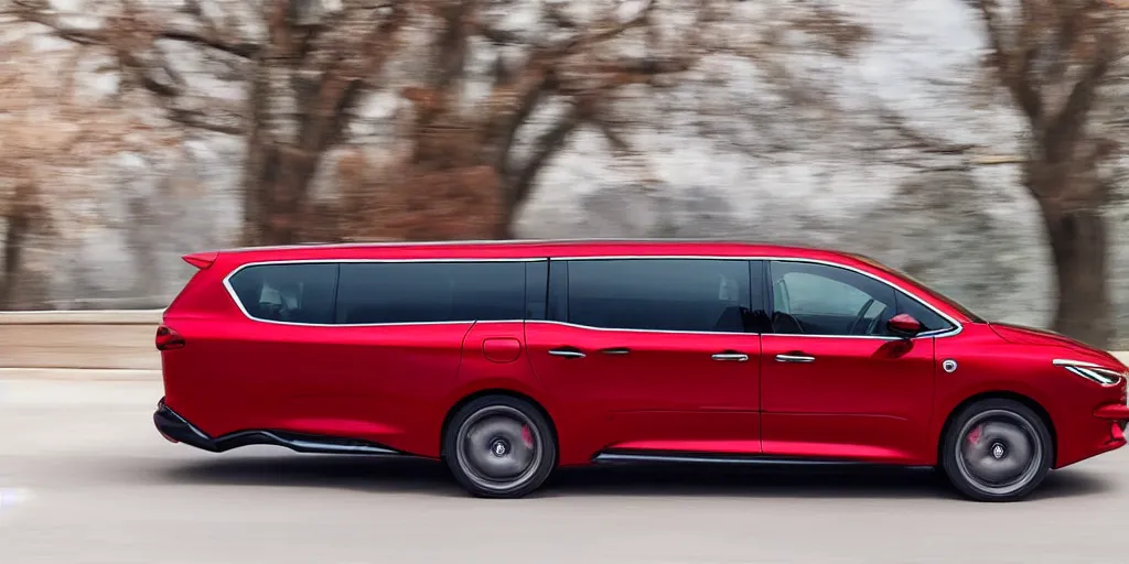 Image similar to 2022 Alfa Romeo Minivan, red