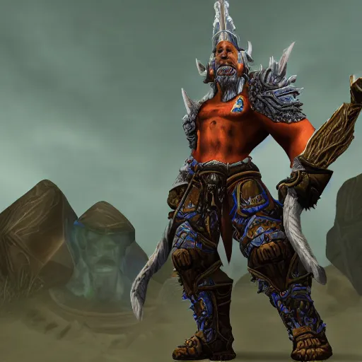 Prompt: Bob Odenkirk as a World of warcraft character, in world of warcraft