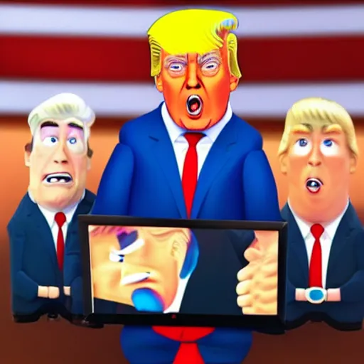 Image similar to donald trump in the style of pixar