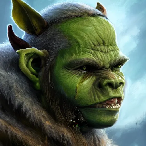 Image similar to a detailed portrait of a child orc boy, fantasy art illustration, incredibly highly detailed and realistic, 8 k, sharp focus