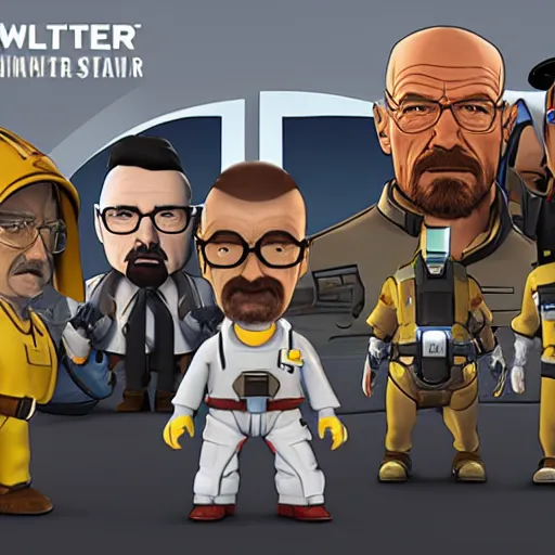 Prompt: walter white with the overwatch team